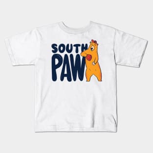 Southpaw Lefty Baseball Left Handed Funny Pitcher Kids T-Shirt